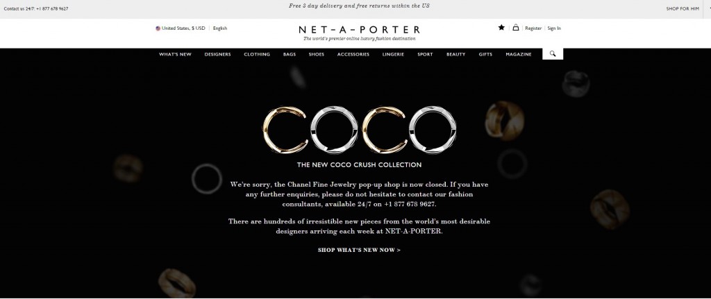 Chanel入驻Net-a-Porter
